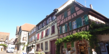 Cycling through little alsatian villages with half-timbered houses