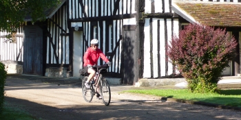 Cycling through little villages with half-timbered houses