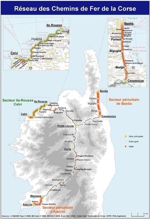 Corsica Train Map