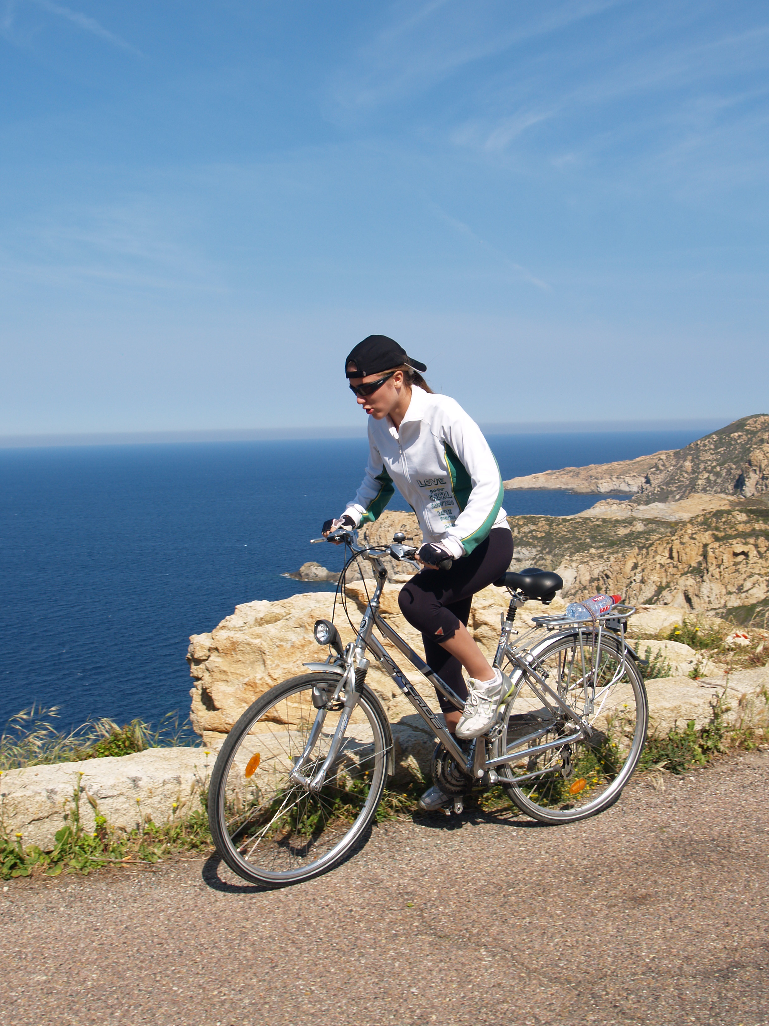 Biker on the Corsican Coast