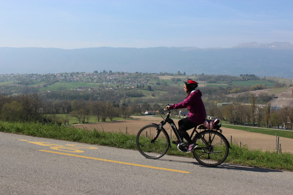 Rider on an electric bike