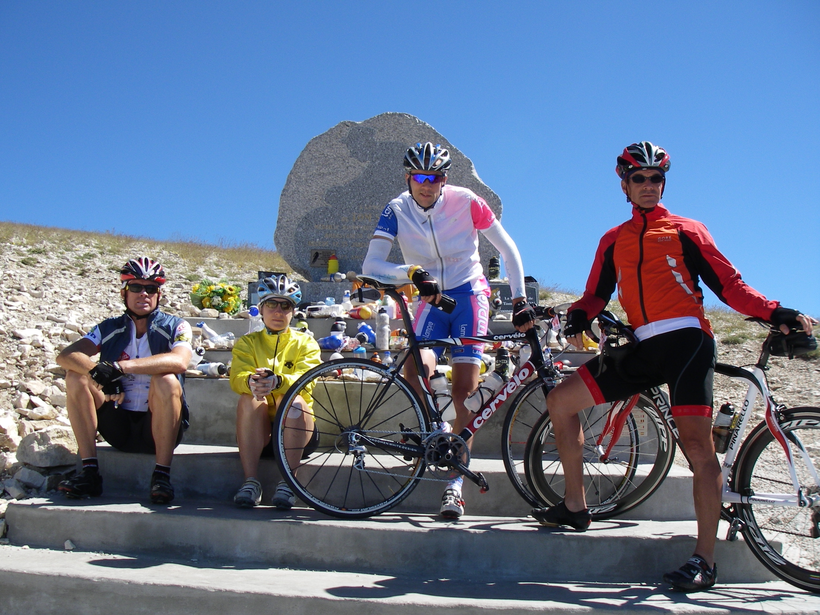 Cyclomundo riders at Tom Simpson's memorial