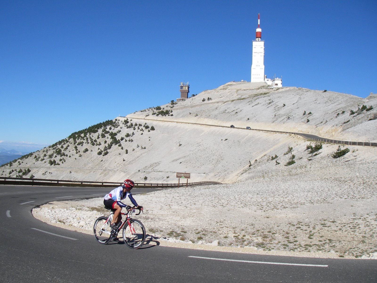 Cyclist making their way to the summit