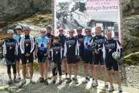 Riding up Dolomite legendary climbs with your cycling club friends