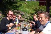 A group cycling tour is also sharing and discovering good food and good wine