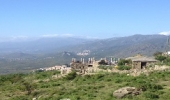 Panorama view of the top of Vallecalle on the mountains and some villages like Oletta or Olmeta di Tuda