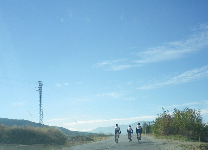 Starting the cycling day from Granada