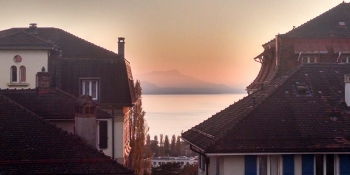 Sunset in Lausanne after your first cycling day