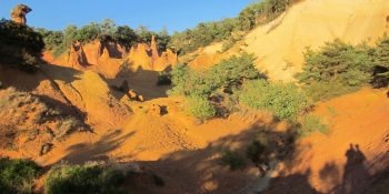 Provençal colorado in Roussillon, orcher scenery