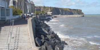 View of the coast of Normandy from Arromanches sur Mer