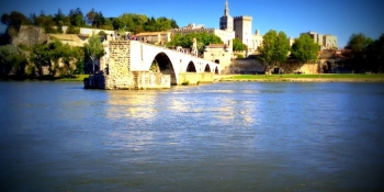 Avignon and its famous bridge over the Rhone river