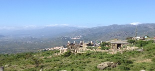 Panorama view of the top of Vallecalle on the mountains and some villages like Oletta or Olmeta di Tuda