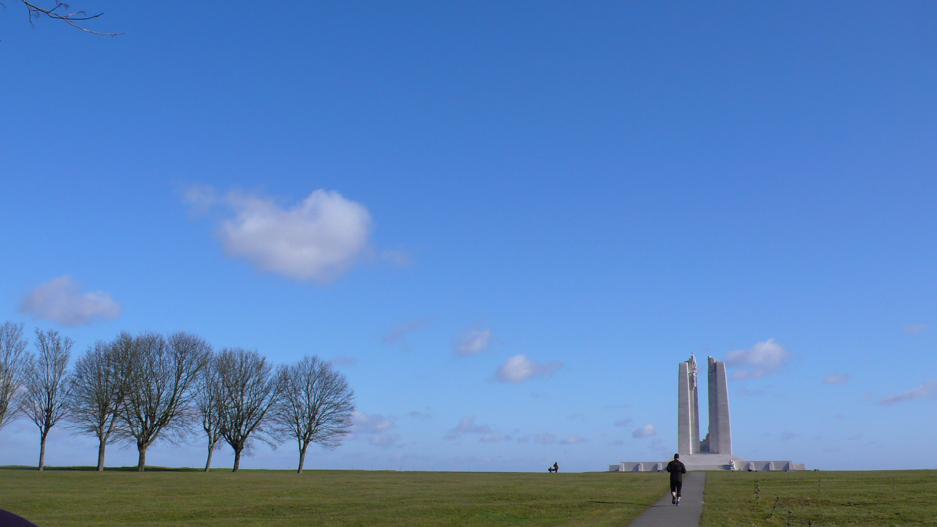 The Vimy memorial is one of the many World War I memorials you will pass on this bicycle tour. 