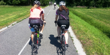 A vélo sur la voie verte entre Albertville et Annecy. 