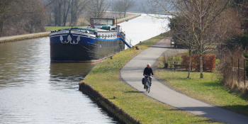 Cycling along the canal in Alsace